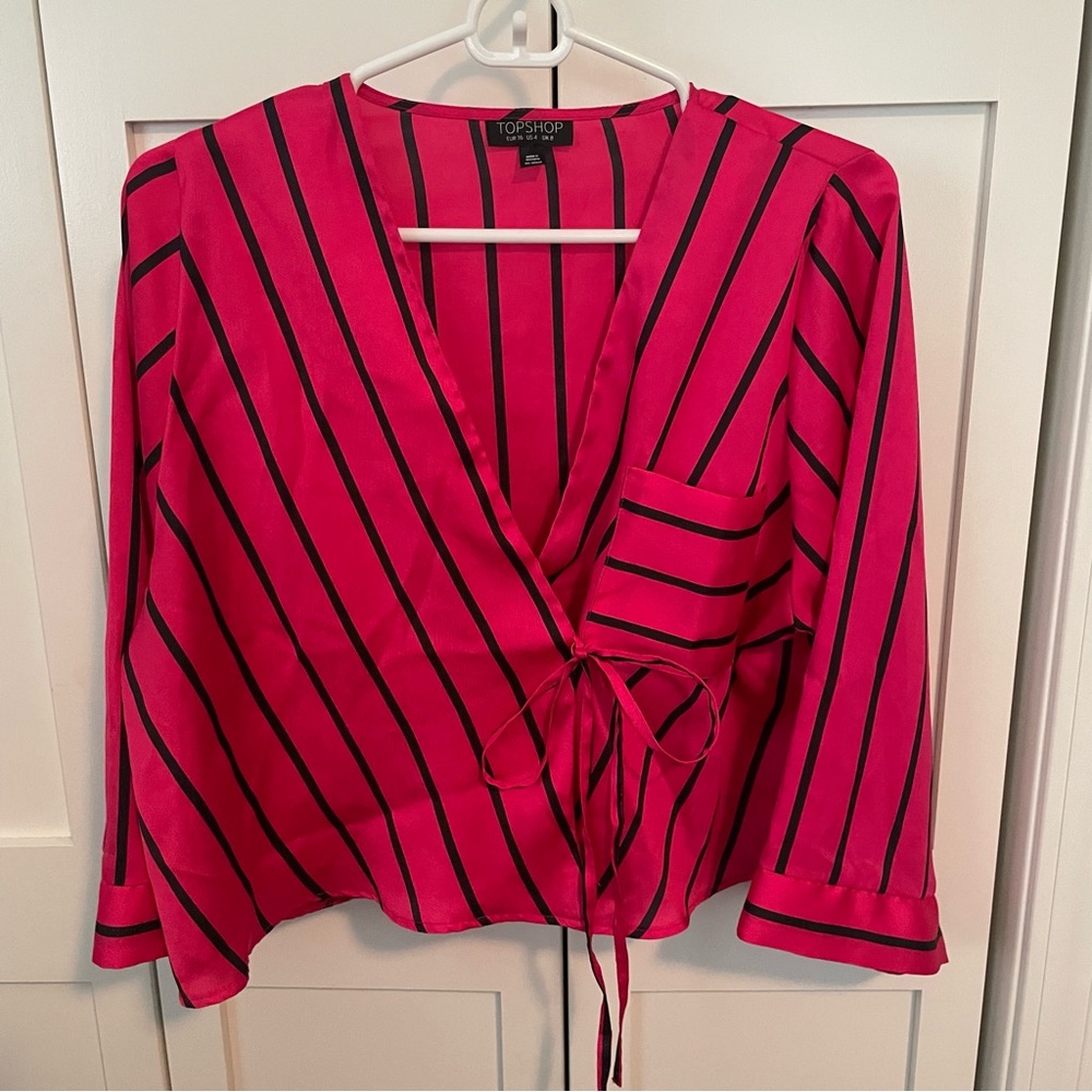 Topshop Hot Pink Blouse